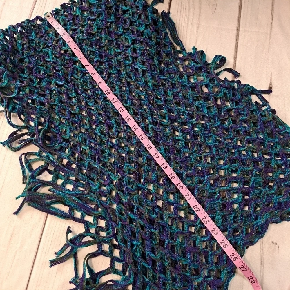 3 FOR $12 SALE Shimmering Open Lattice Look Infinity Scarf With Fringe
